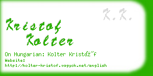 kristof kolter business card